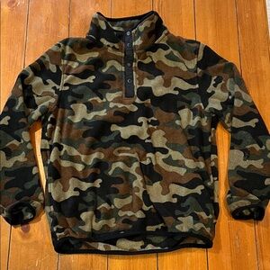 Pulse Camo Fleece Snap Pullover Boys Youth M (12/14) EUC